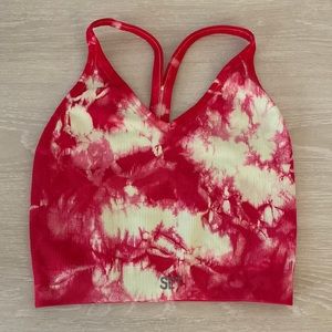 Set Active Pink Tie Dye Sports Bra Top Size: XS/S